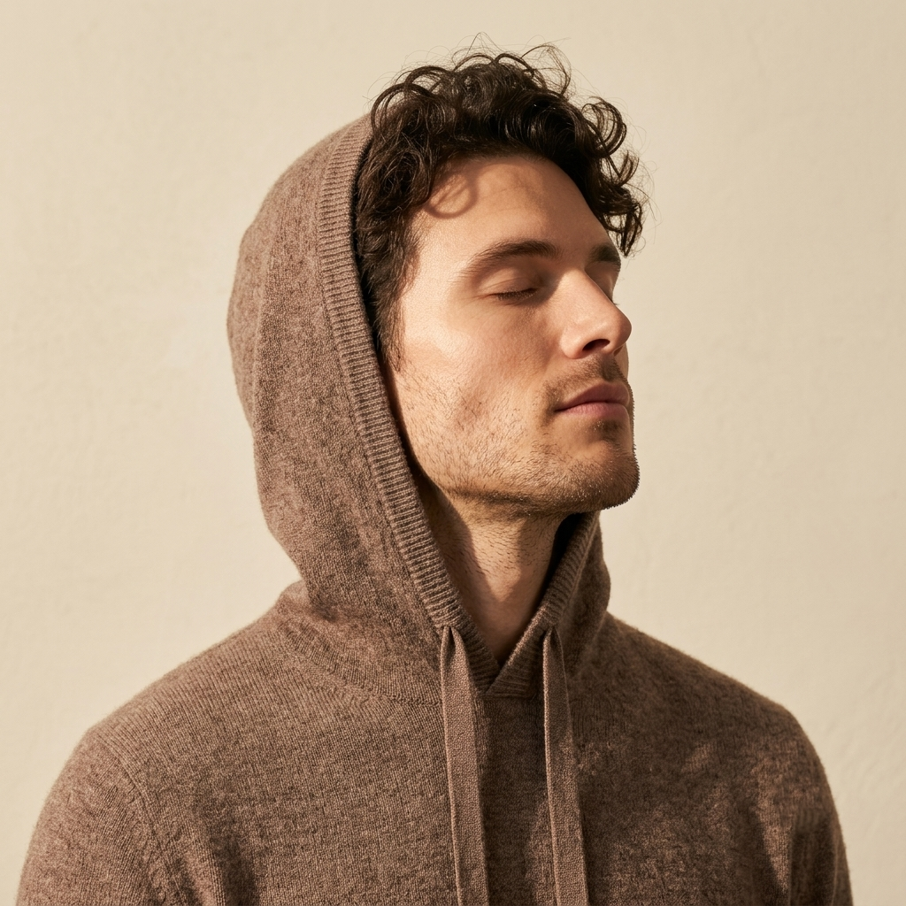 Mustang Himalayan Cashmere Hand-Finished Hoodie For Men