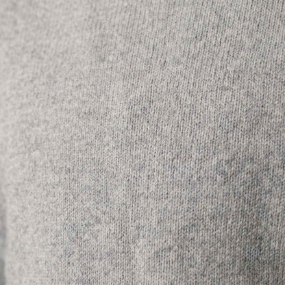 Men's undyed cashmere quarter-zip sweater, Executive in Light Grey Melange - view 3
