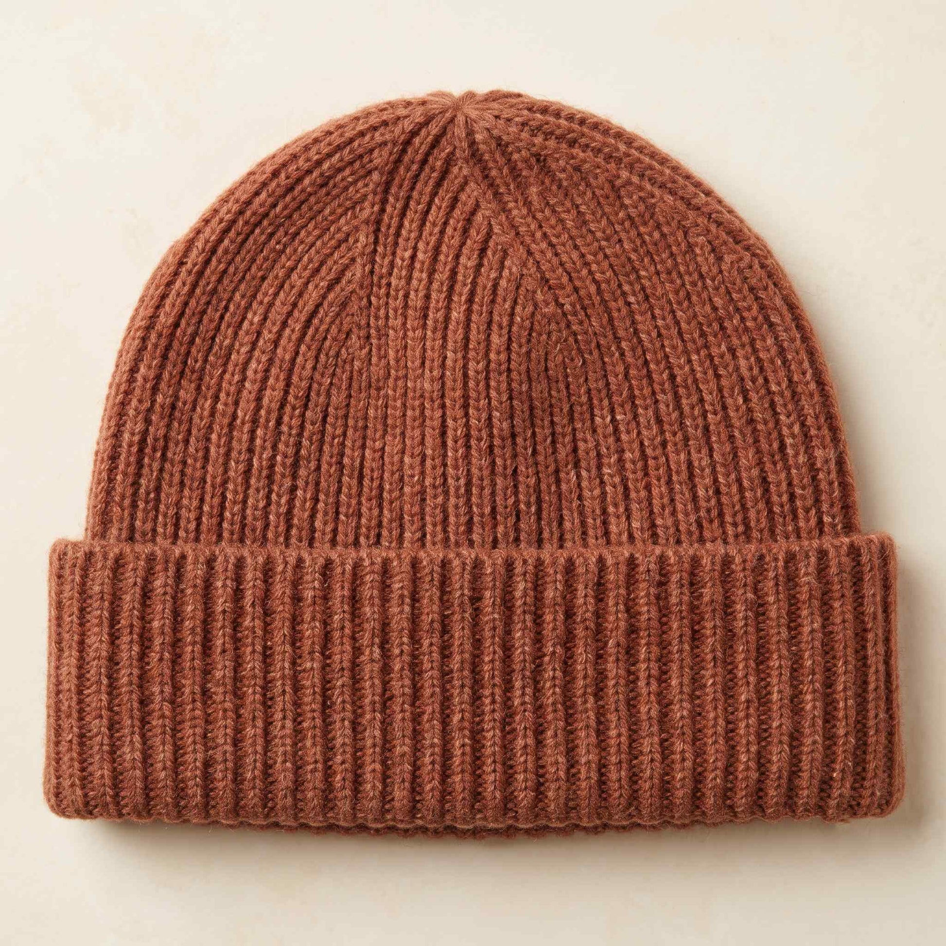 Men's hand-knit ribbed cashmere beanie, Noma in Caramel - view 6
