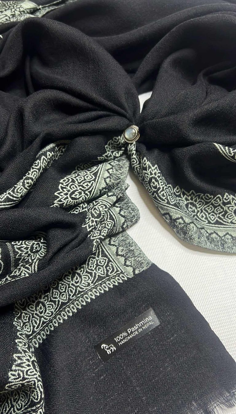 100% Pure Himalayan Cashmere Pashmina Shawl - Signature Neutral & Pattern Collection