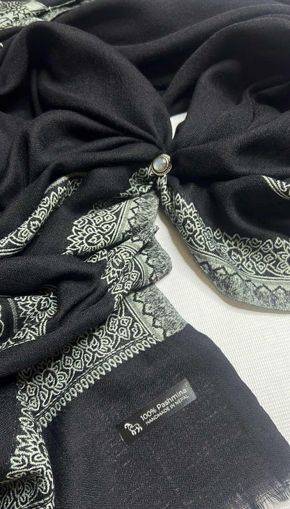 100% Pure Himalayan Cashmere Pashmina Shawl - Signature Neutral & Pattern Collection