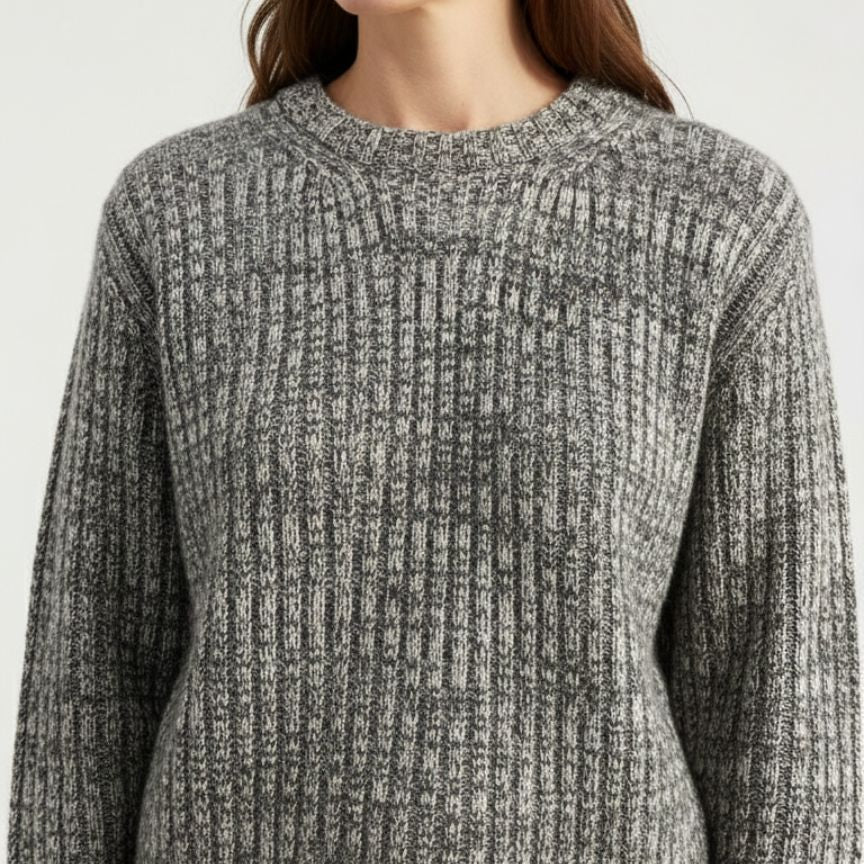 Ella Ribbed Hand-Knitted Himalayan Cashmere Sweater For Women