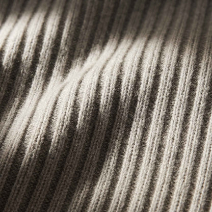 Women's Cashmere Sweater - Ella Ribbed in Light Grey Melange - view 4