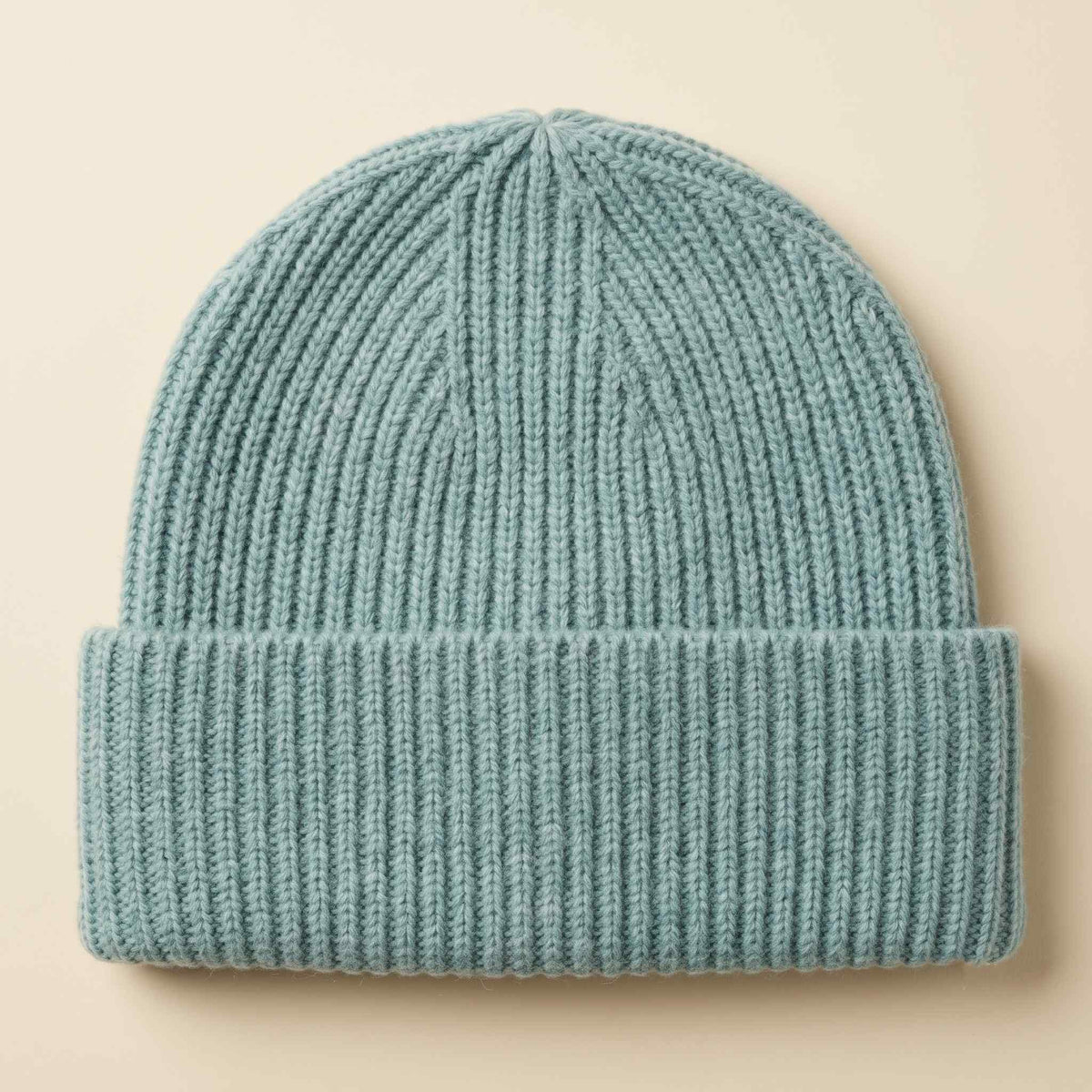 Women's hand-knit cashmere beanie in Heathered Jade - view 7