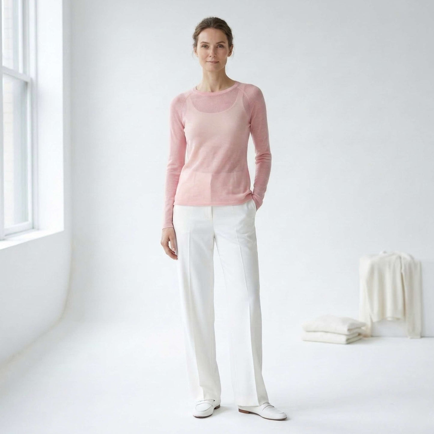 Gossamer Cashmere Ultra-Fine Sheer Sweater For Women