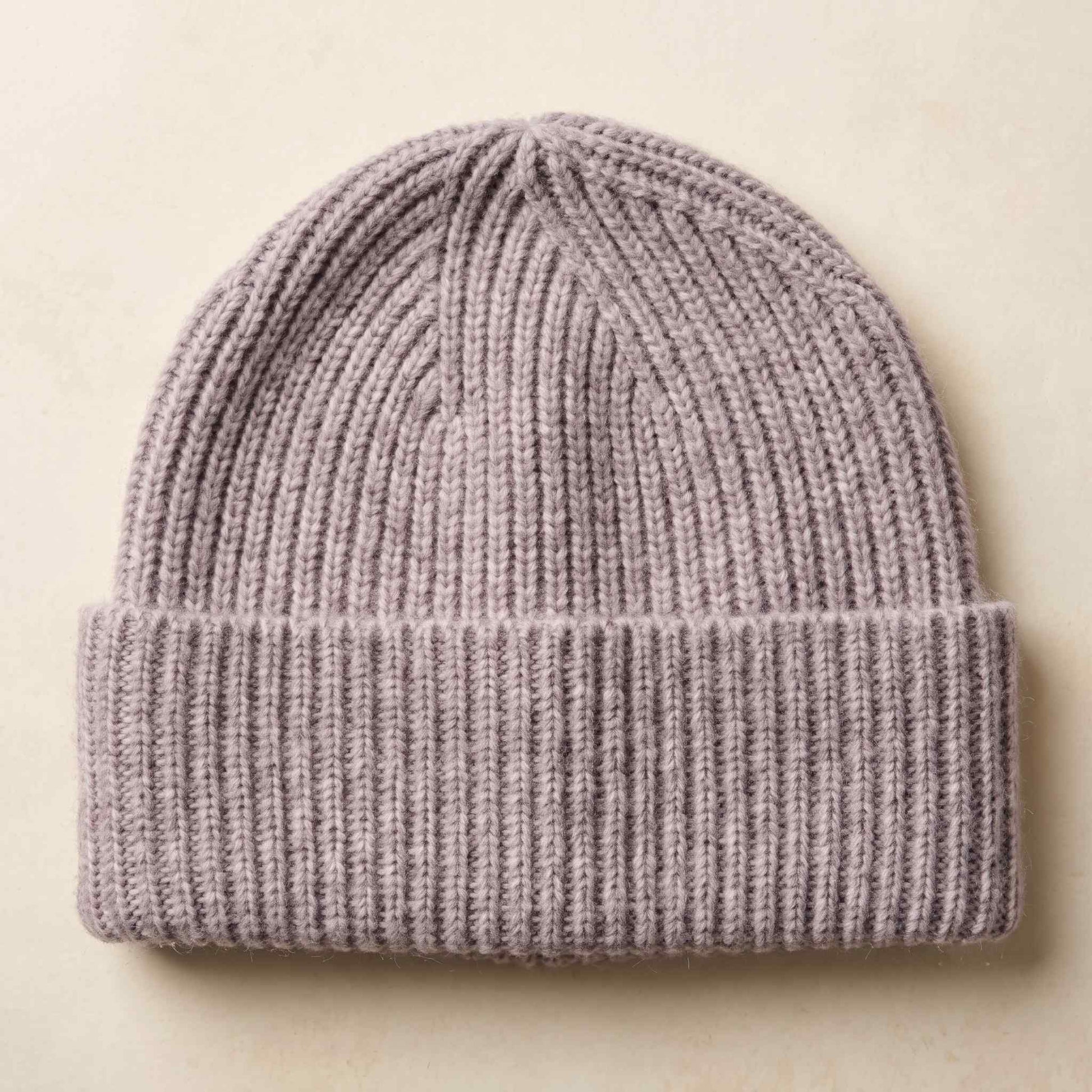 Men's hand-knit ribbed cashmere beanie, Noma in Fog - view 5