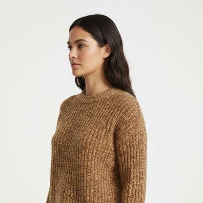 Ella Ribbed Hand-Knitted Himalayan Cashmere Sweater For Women