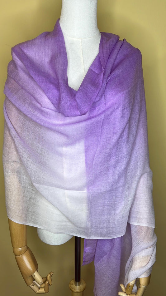 100% Pure Himalayan Cashmere Pashmina Shawl - Annapurna Langtang Lavender