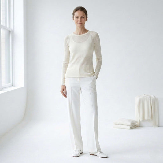 Gossamer Cashmere Ultra-Fine Sheer Sweater For Women