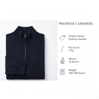 Premium Himalayan Cashmere Half-Zip Men's Embrace Sweater