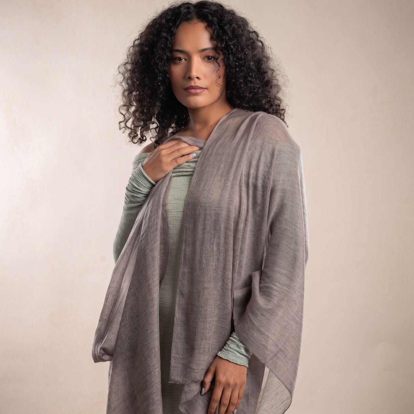 Earth Tone and Mountain Neutral Cashmere Pashmina Shawl