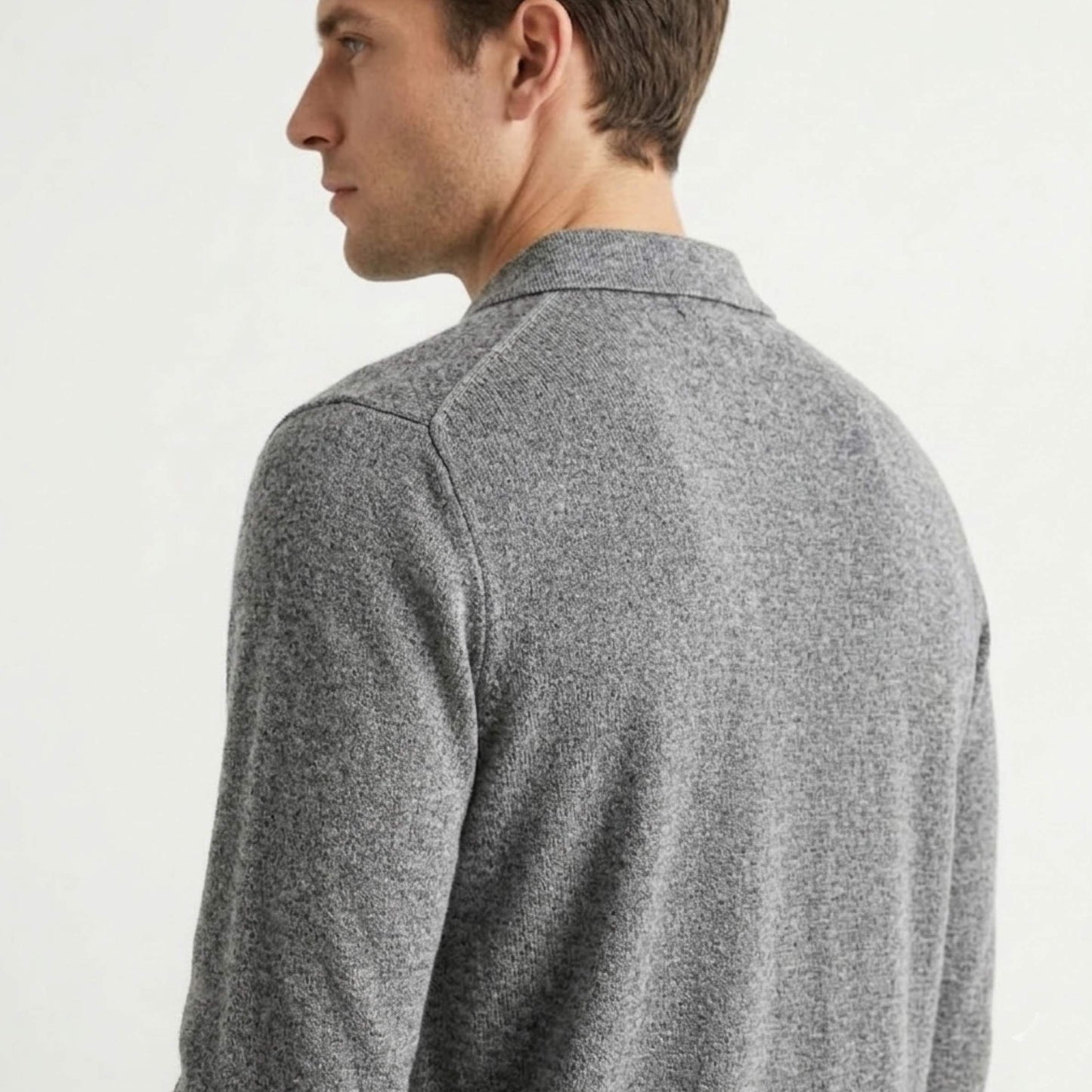 Pure Cashmere Polo Sweater | Men's Johnny Collar | 250g Himalayan Cashmere | Handcrafted in Nepal | Lumusae