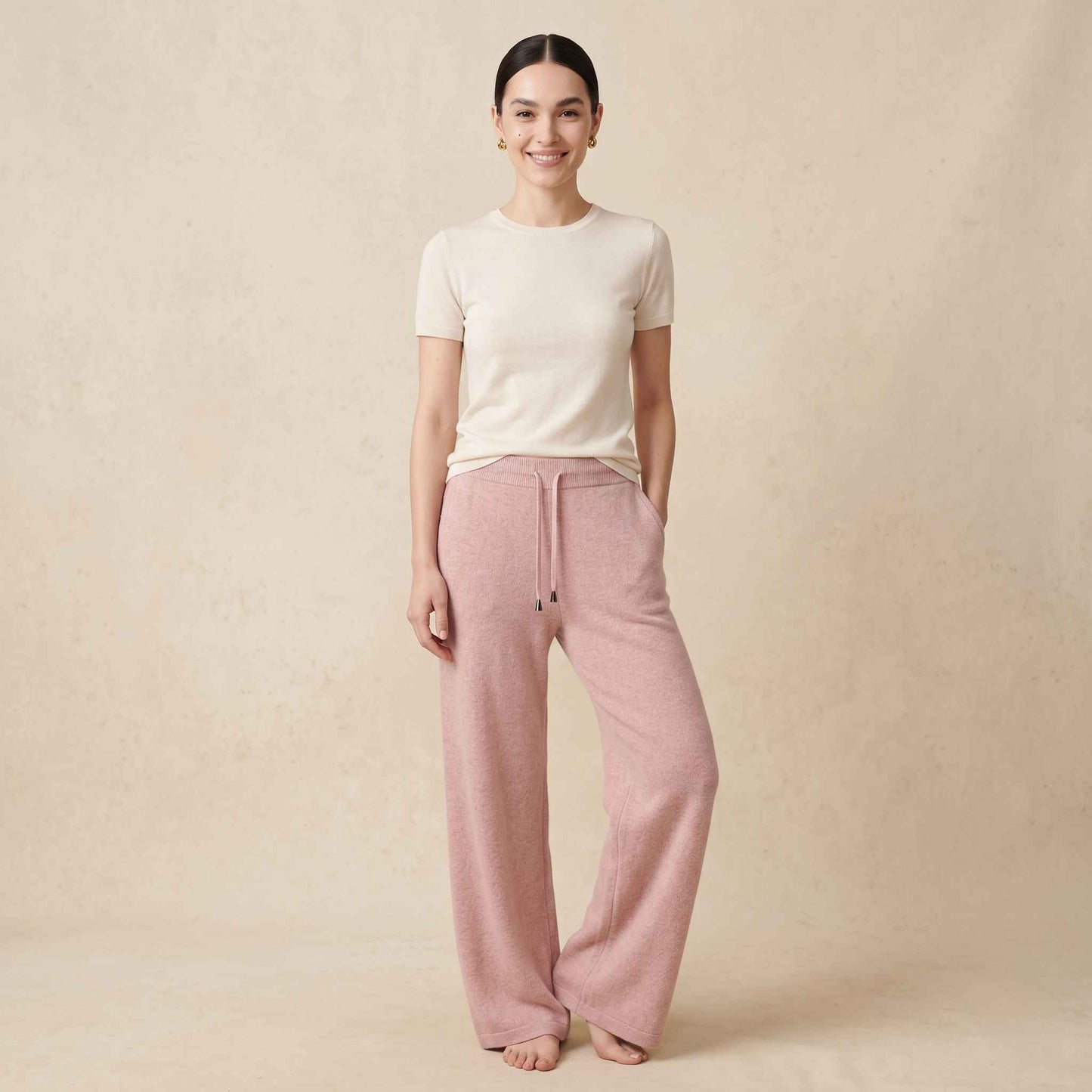 The Zenith Pure Himalayan Cashmere Sweatpant For Women - Blush Pink