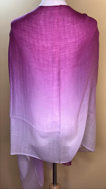 100% Pure Himalayan Cashmere Pashmina Shawl - Annapurna Rhododendron Magenta