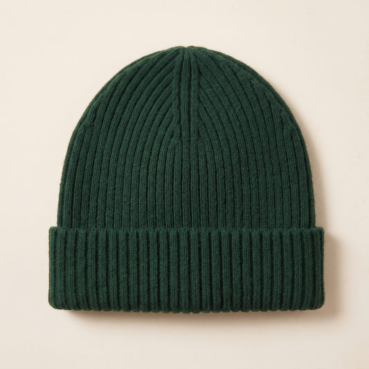 HPB03 Men's Cashmere Beanie - Haven Ribbed Pine 3