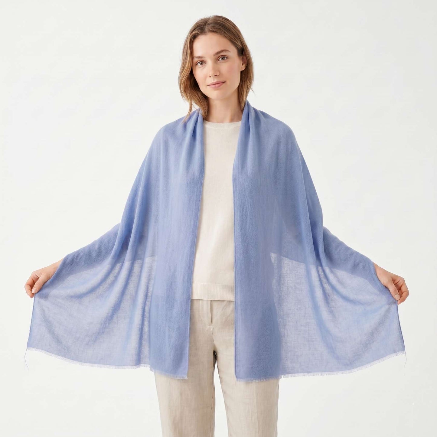 Jewel Tones and Mountain Skies Cashmere Pashmina Shawl
