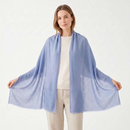 Jewel Tones and Mountain Skies Cashmere Pashmina Shawl