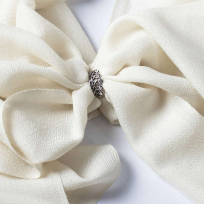 Mustang Everest White Cashmere Pashmina Shawl