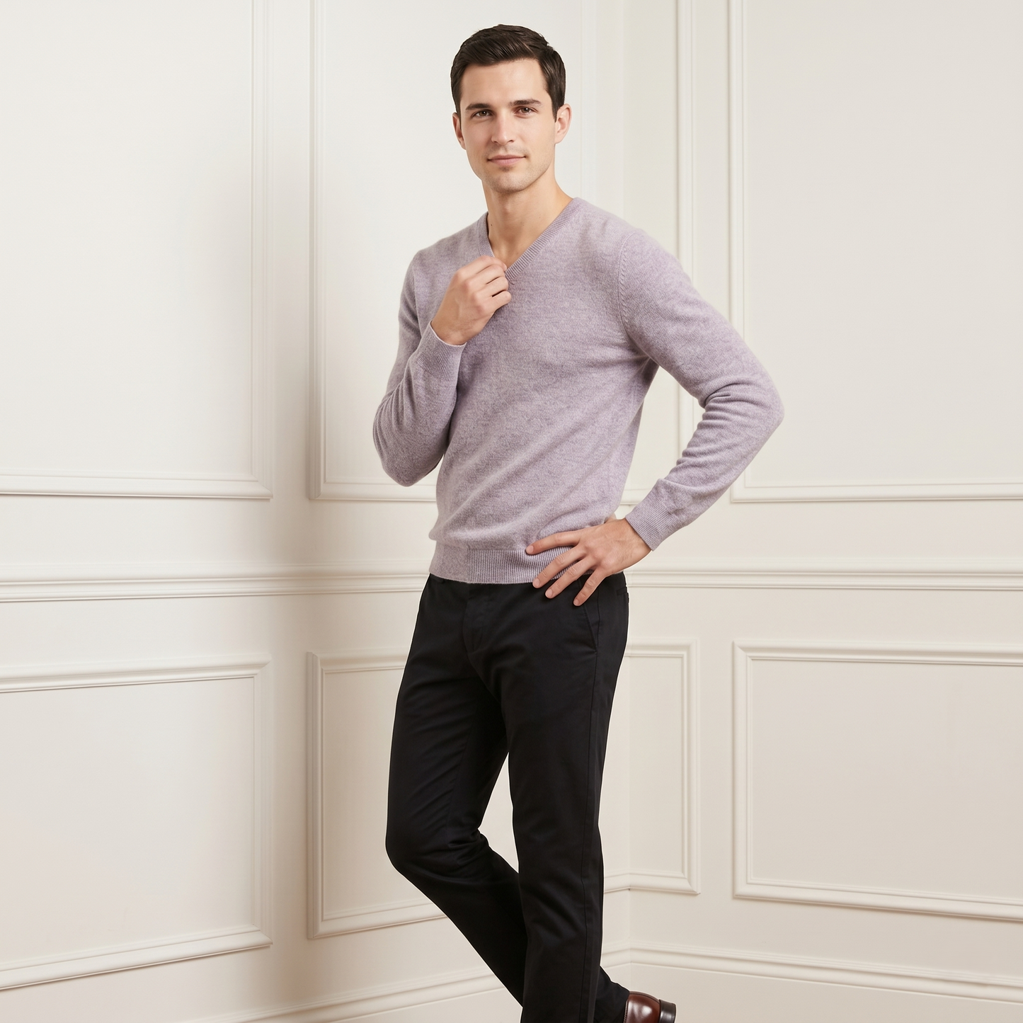 Authentic Fog Original V-Neck Full sleeve Himalayan Cashmere Sweater