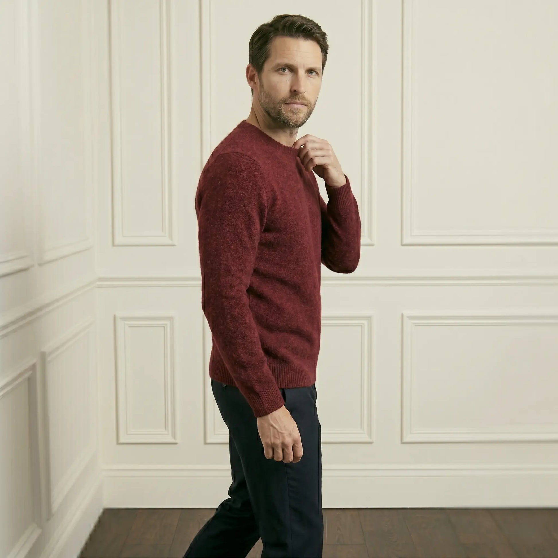 Authentic Wine Red Original Crewneck Himalayan Cashmere Sweater