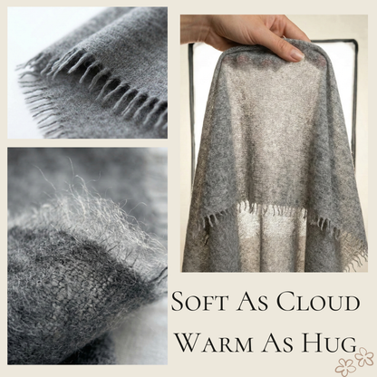 Pure 16-Micron Handknitted Cashmere Pashmina Shawl