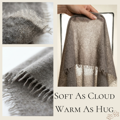 Pure 16-Micron Handknitted Cashmere Pashmina Shawl