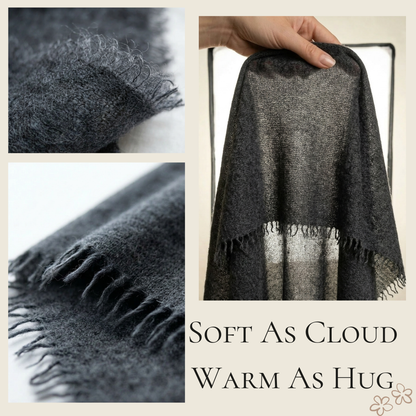 Pure 16-Micron Handknitted Cashmere Pashmina Shawl