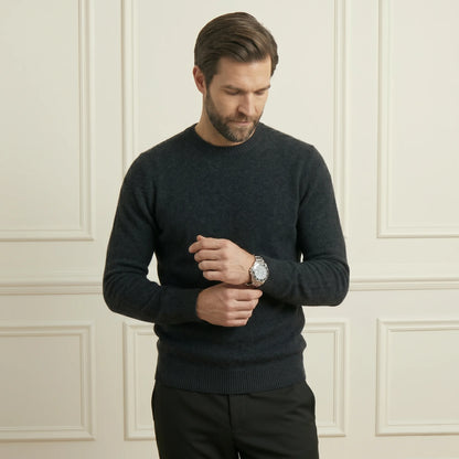 Black  Crewneck Cashmere Full Sleeve Sweater for men