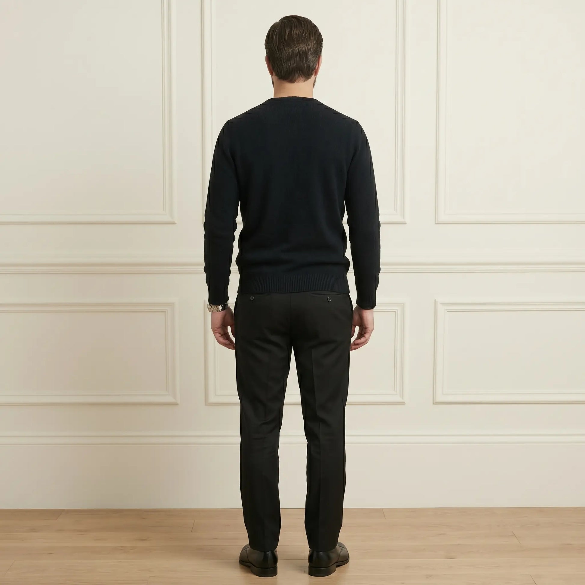 Black Original Crewneck Cashmere Full Sleeve Sweater for men