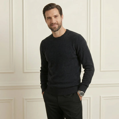 Black Original Crewneck Himalayan Cashmere Full Sleeve Sweater for men
