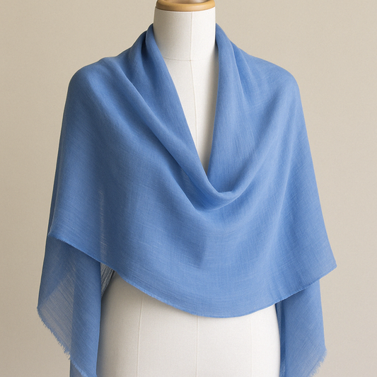 100% Pure Himalayan Cashmere Pashmina Shawl - Namche Collection Sky Blue