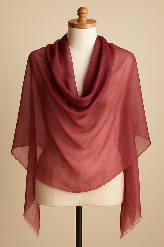 100% Pure Himalayan Cashmere Pashmina Shawl - Annapurna Mulberry
