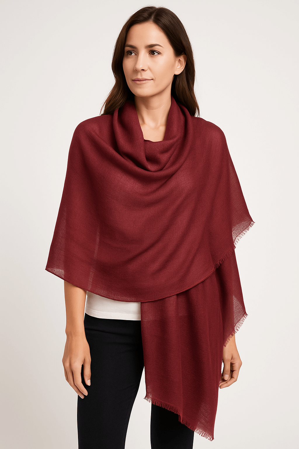 NPIA Certified 100% Pure Himalayan Cashmere Pashmina Shawl - Annapurna Mulberry