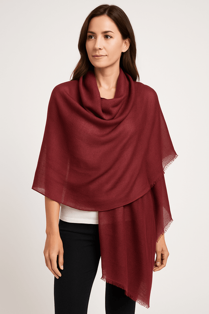 NPIA Certified 100% Pure Himalayan Cashmere Pashmina Shawl - Annapurna Mulberry