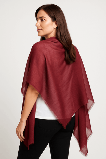 NPIA Certified 100% Pure Himalayan Cashmere Pashmina Shawl - Annapurna Mulberry