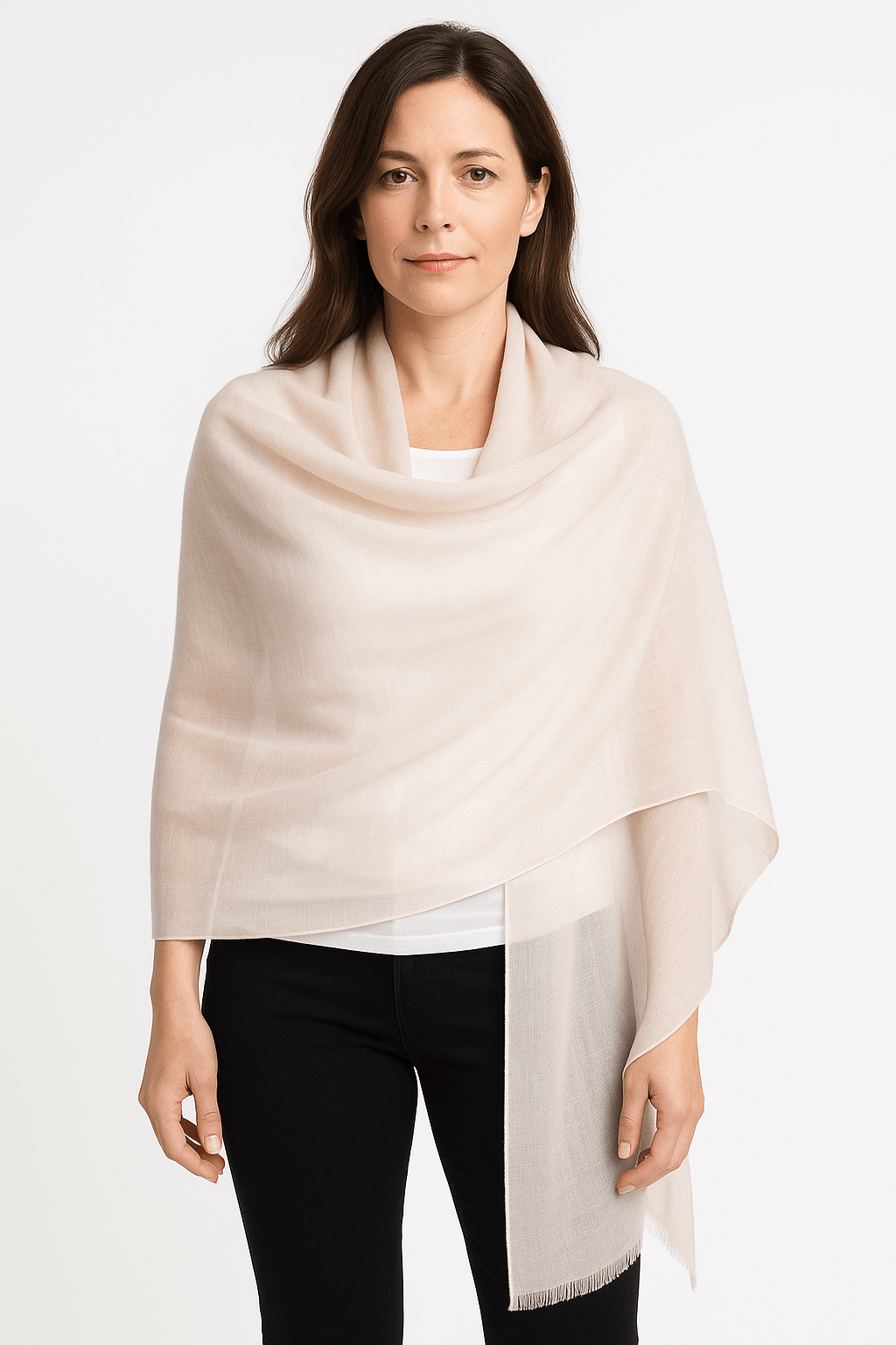 NPIA Certified 100% Pure Himalayan Cashmere Pashmina Shawl - Annapurna Pearl Pink