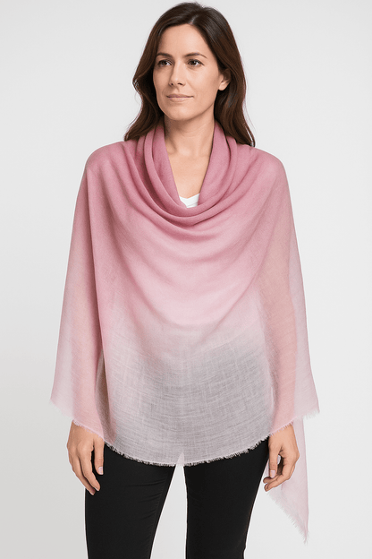 NPIA Certified 100% Pure Himalayan Cashmere Pashmina Shawl - Annapurna Pokhara Blush