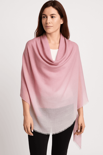NPIA Certified 100% Pure Himalayan Cashmere Pashmina Shawl - Annapurna Pokhara Blush
