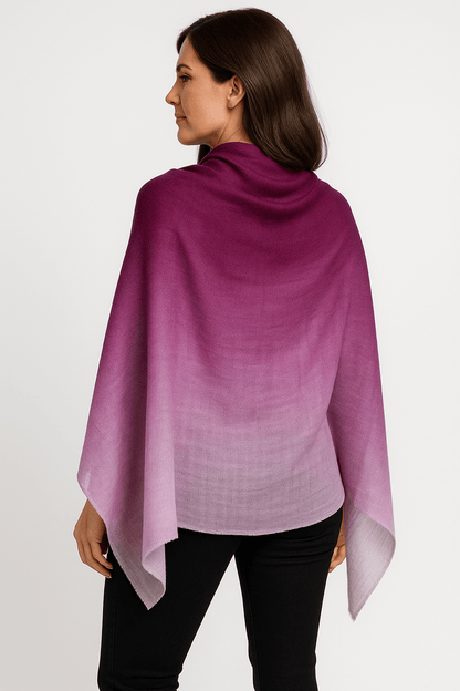 NPIA Certified 100% Pure Himalayan Cashmere Pashmina Shawl - Annapurna Rhododendron Magenta