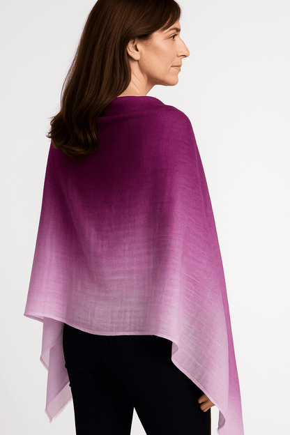 NPIA Certified 100% Pure Himalayan Cashmere Pashmina Shawl - Annapurna Rhododendron Magenta