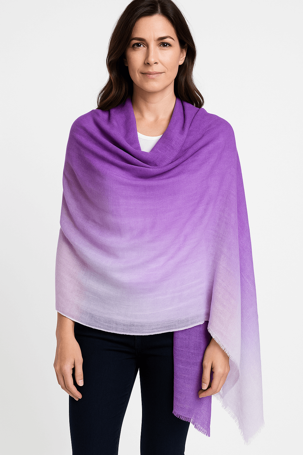 NPIA Certified 100% Pure Himalayan Cashmere Pashmina Shawl - Annapurna Langtang Lavender