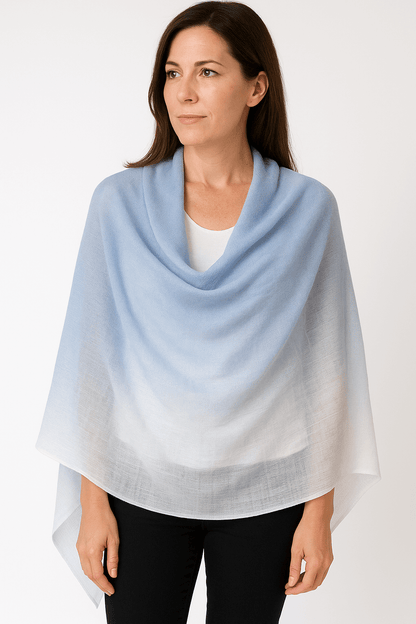 NPIA Certified 100% Pure Himalayan Cashmere Pashmina Shawl - Gosaikunda Azure
