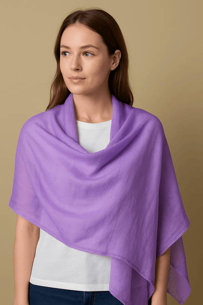 NPIA Certified 100% Pure Himalayan Cashmere Pashmina Shawl - Upper Dolpo Lavender