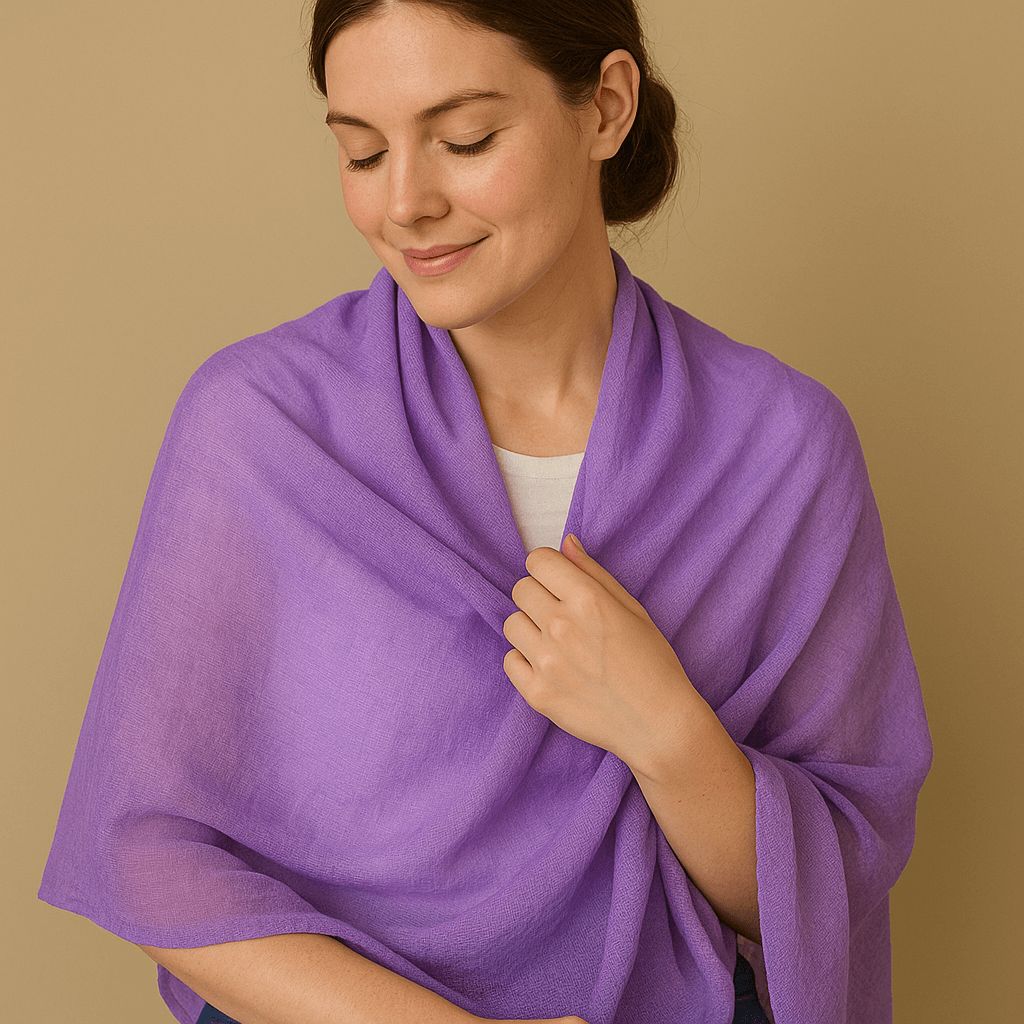 NPIA Certified 100% Pure Himalayan Cashmere Pashmina Shawl - Upper Dolpo Lavender