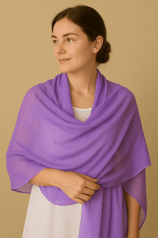 NPIA Certified 100% Pure Himalayan Cashmere Pashmina Shawl - Upper Dolpo Lavender
