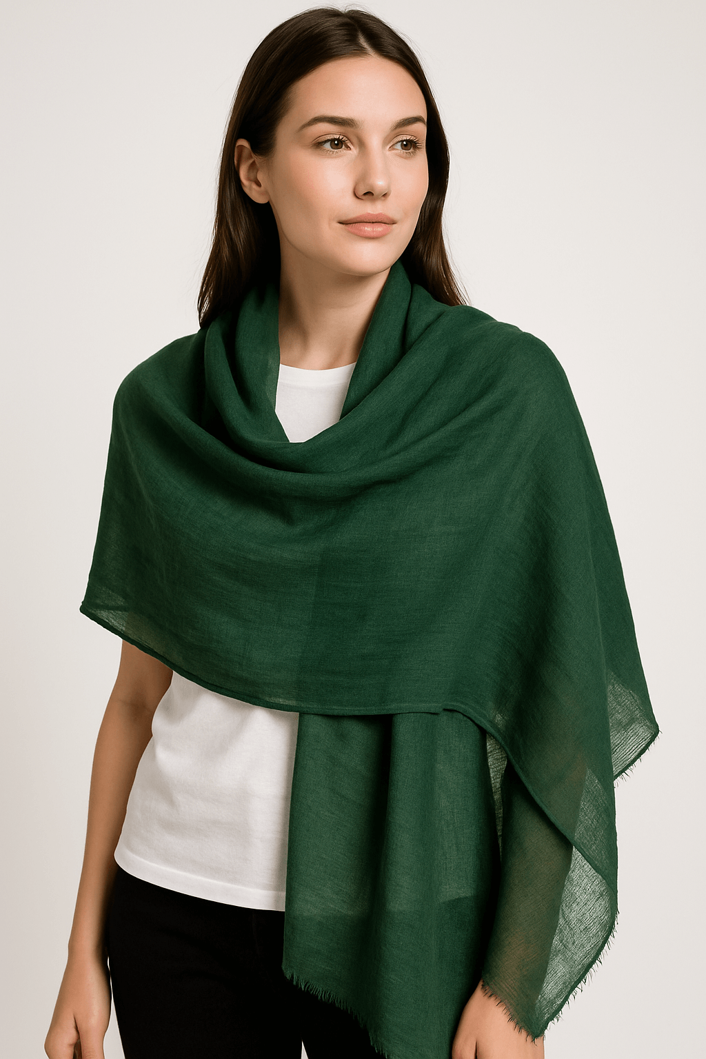NPIA Certified 100% Pure Himalayan Cashmere Pashmina Shawl - Mustang Forest Green