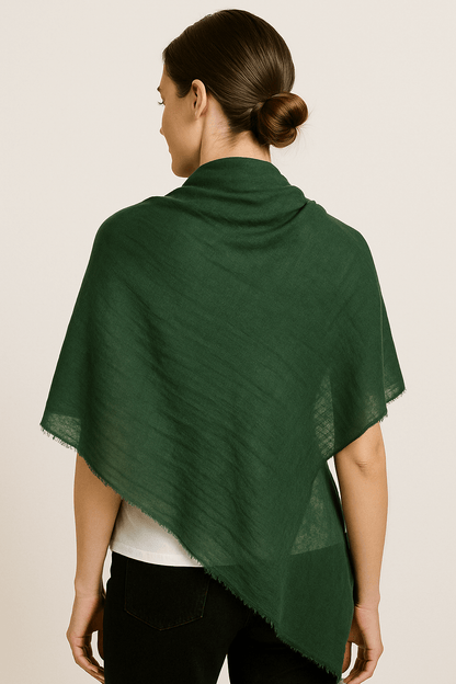 NPIA Certified 100% Pure Himalayan Cashmere Pashmina Shawl - Mustang Forest Green