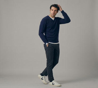 Dark Navy Original V-Neck Full sleeve Himalayan Cashmere Sweater