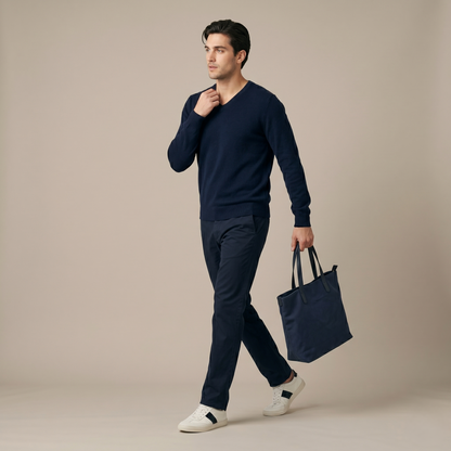 Dark Navy Original V-Neck Full sleeve Himalayan Cashmere Sweater for Men