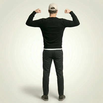 Exclusive Black Original V-Neck Full Sleeve Himalayan Cashmere Sweater for Men